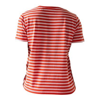 Tangerine Tango - Back - Regatta Womens-Ladies Bayletta Striped T-Shirt