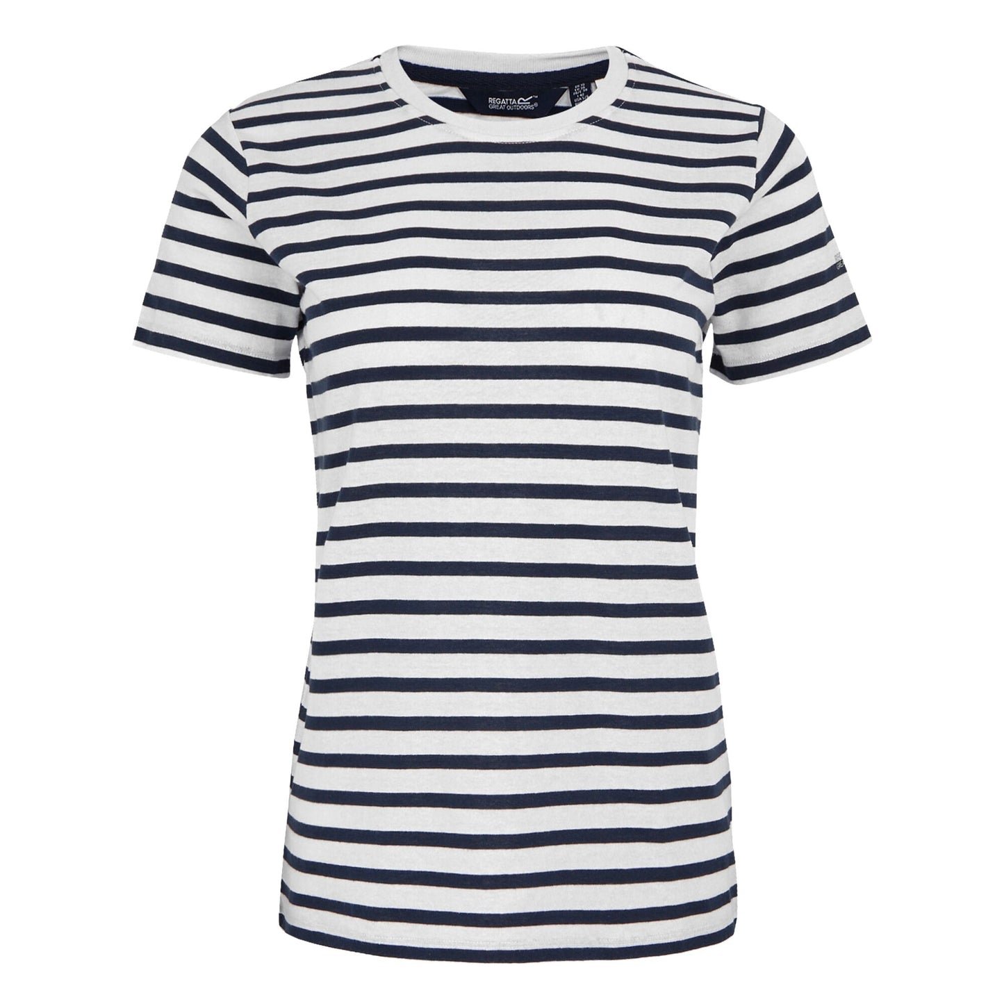 White-Navy - Front - Regatta Womens-Ladies Bayletta Striped T-Shirt