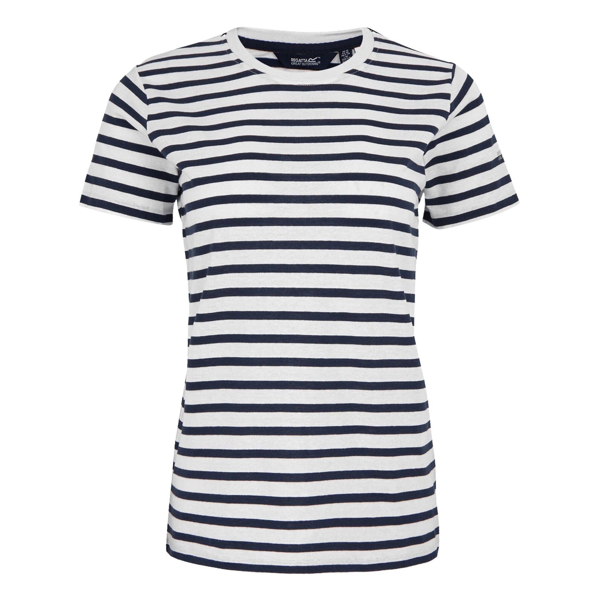 White-Navy - Front - Regatta Womens-Ladies Bayletta Striped T-Shirt