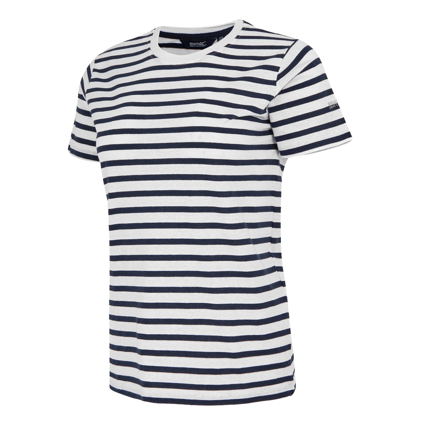 White-Navy - Side - Regatta Womens-Ladies Bayletta Striped T-Shirt