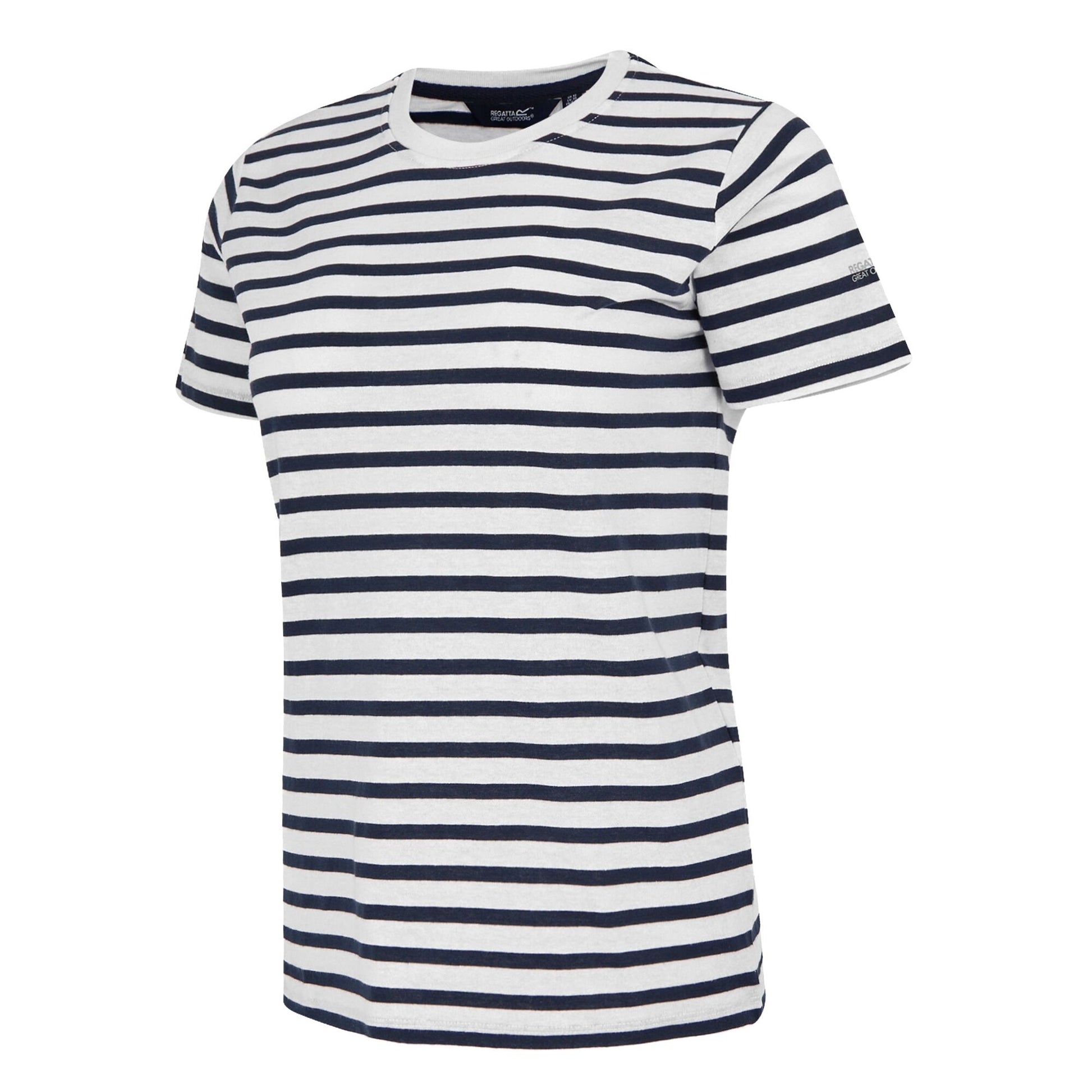 White-Navy - Side - Regatta Womens-Ladies Bayletta Striped T-Shirt