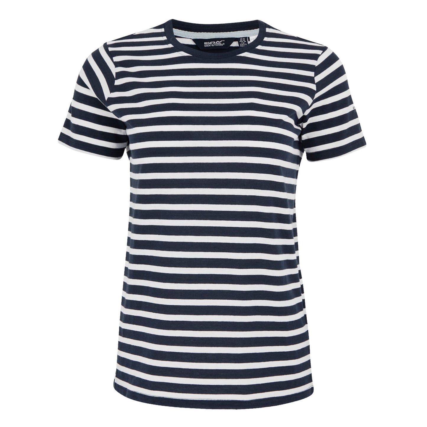 Navy-White - Front - Regatta Womens-Ladies Bayletta Striped T-Shirt