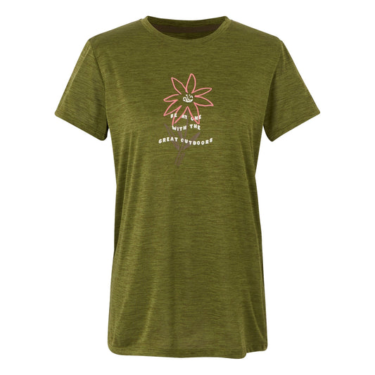 Nephrite Green Marl - Front - Regatta Womens-Ladies Fingal IX Flower T-Shirt