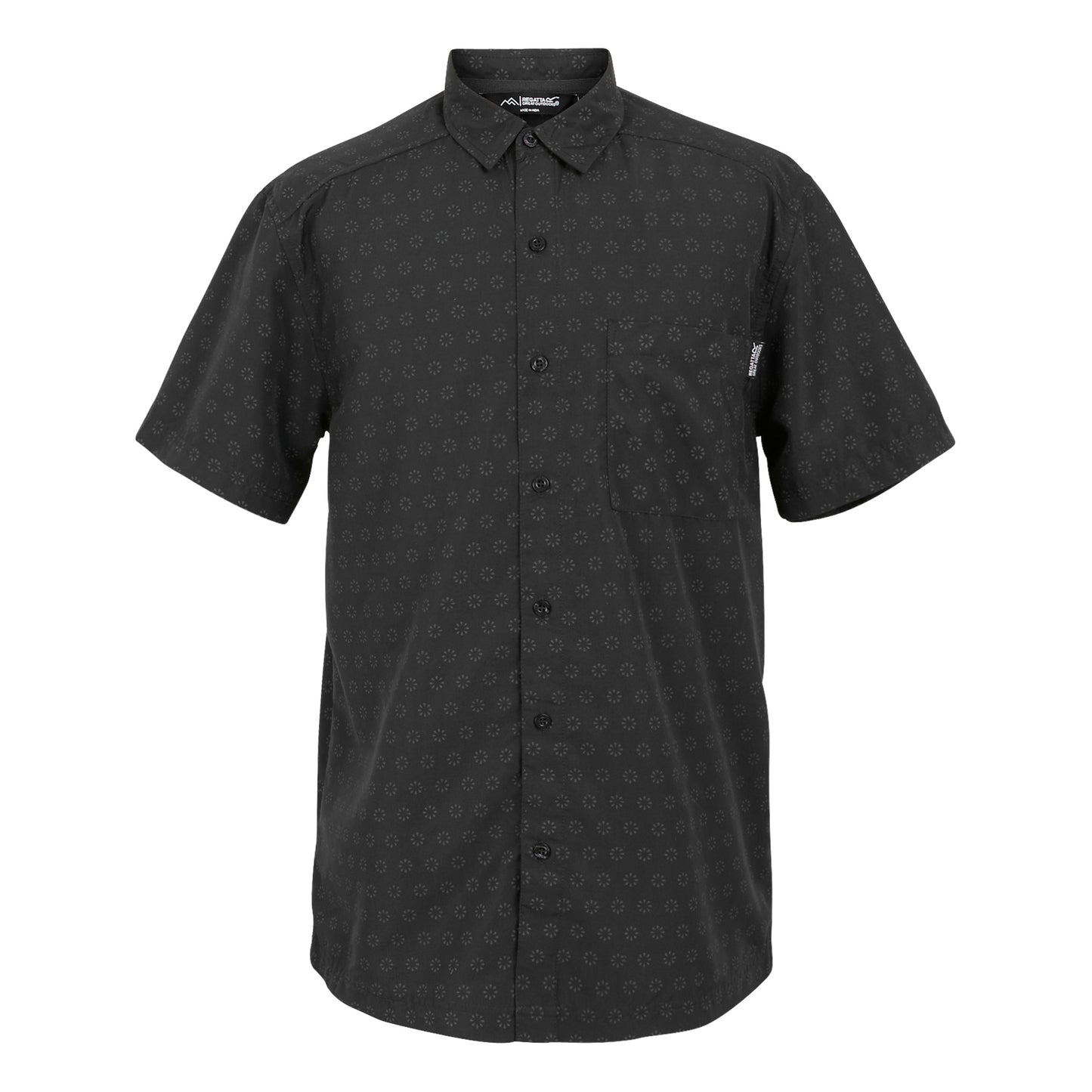 Black - Front - Regatta Mens Mindano IX Circle Short-Sleeved Shirt