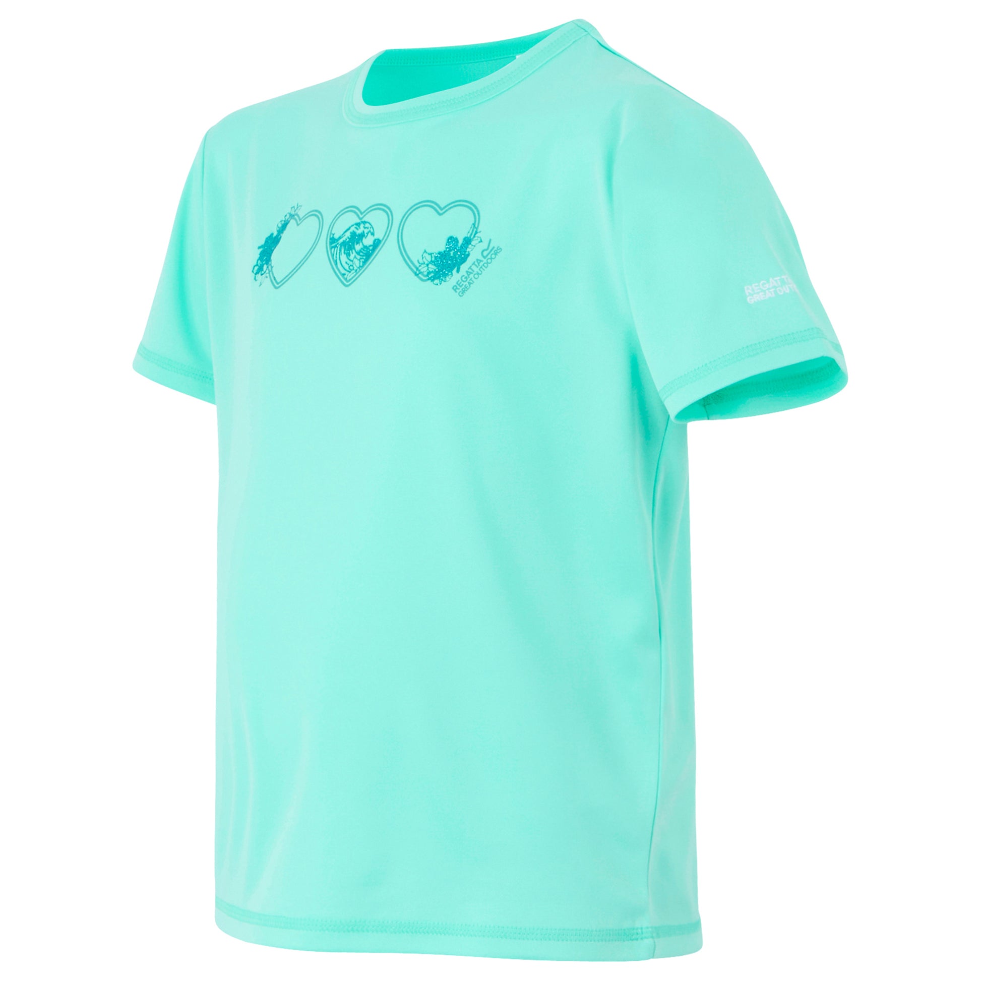 Aruba Blue - Side - Regatta Childrens-Kids Alvarado IX Hearts T-Shirt