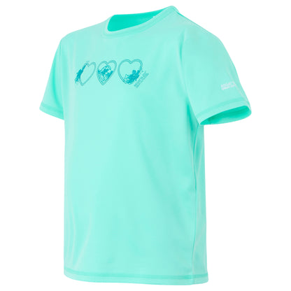 Aruba Blue - Side - Regatta Childrens-Kids Alvarado IX Hearts T-Shirt