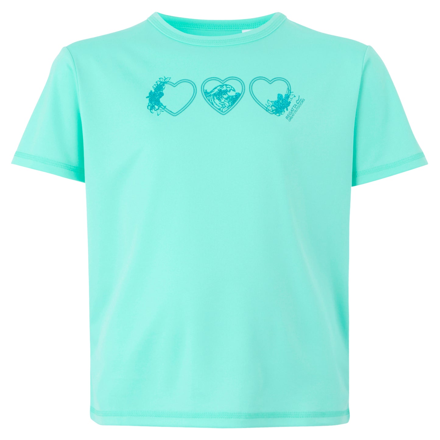 Aruba Blue - Front - Regatta Childrens-Kids Alvarado IX Hearts T-Shirt