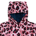 Dusty Rose - Side - Regatta Baby Bambino Cheetah Print Snowsuit