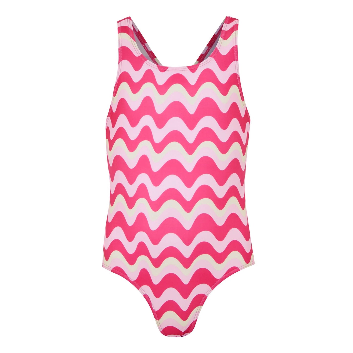 Pop - Front - Regatta Girls Katrisse Wavy Lines One Piece Swimsuit