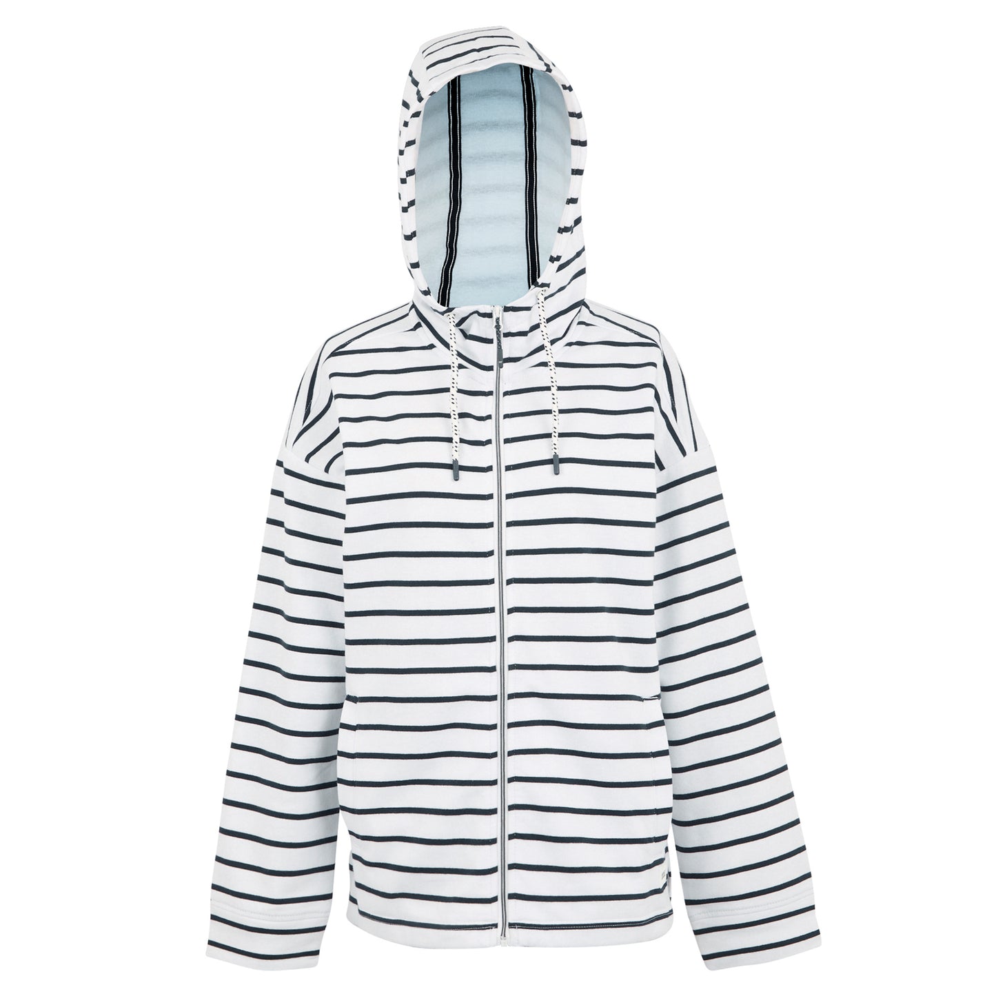 White-Navy - Front - Regatta Womens-Ladies Bayletta II Striped Full Zip Hoodie