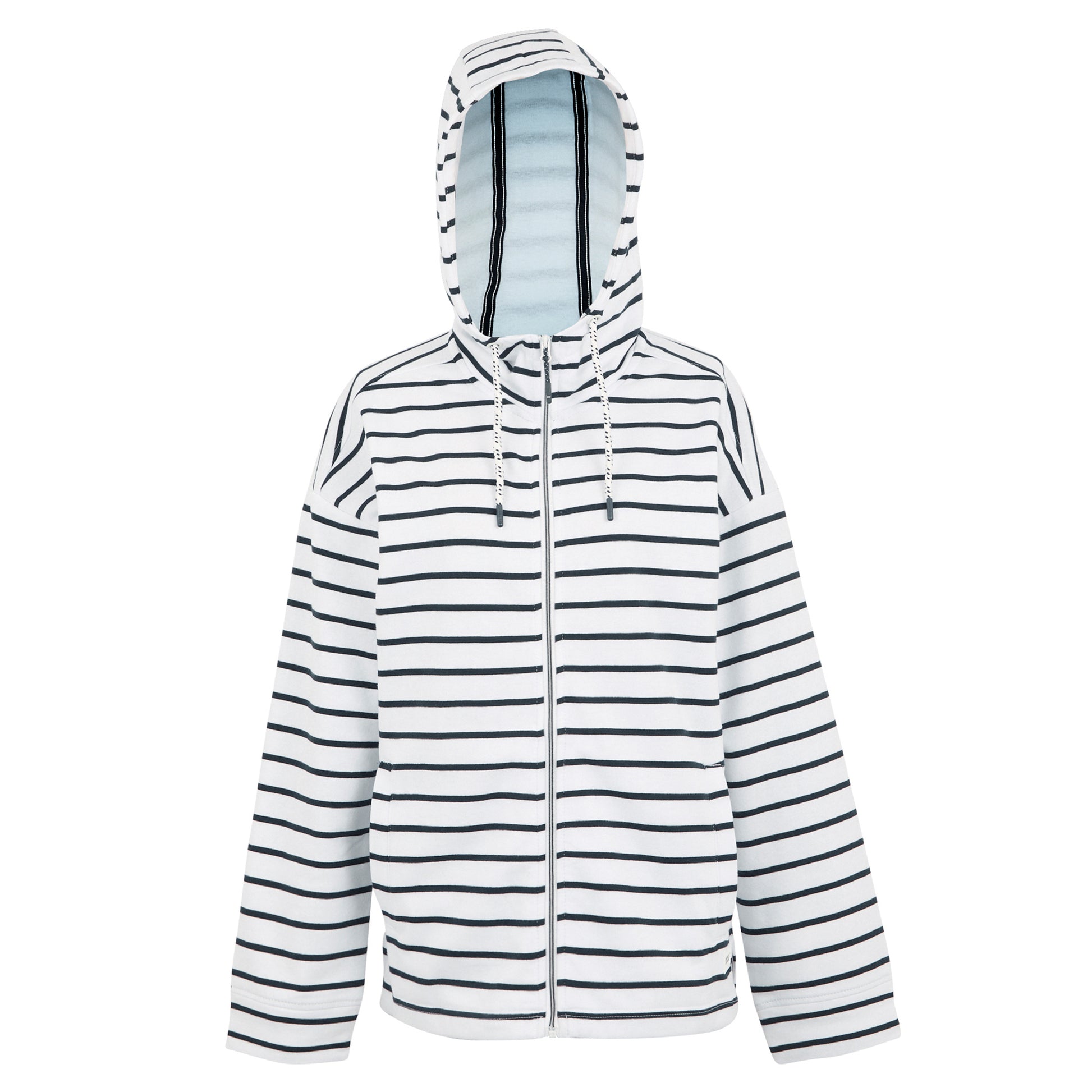 White-Navy - Front - Regatta Womens-Ladies Bayletta II Striped Full Zip Hoodie