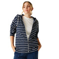Navy-White - Lifestyle - Regatta Womens-Ladies Bayletta II Striped Full Zip Hoodie