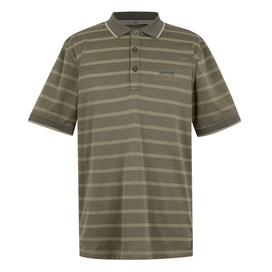 Light Sage-Dark Khaki - Front - Regatta Mens Kildra Polo Shirt