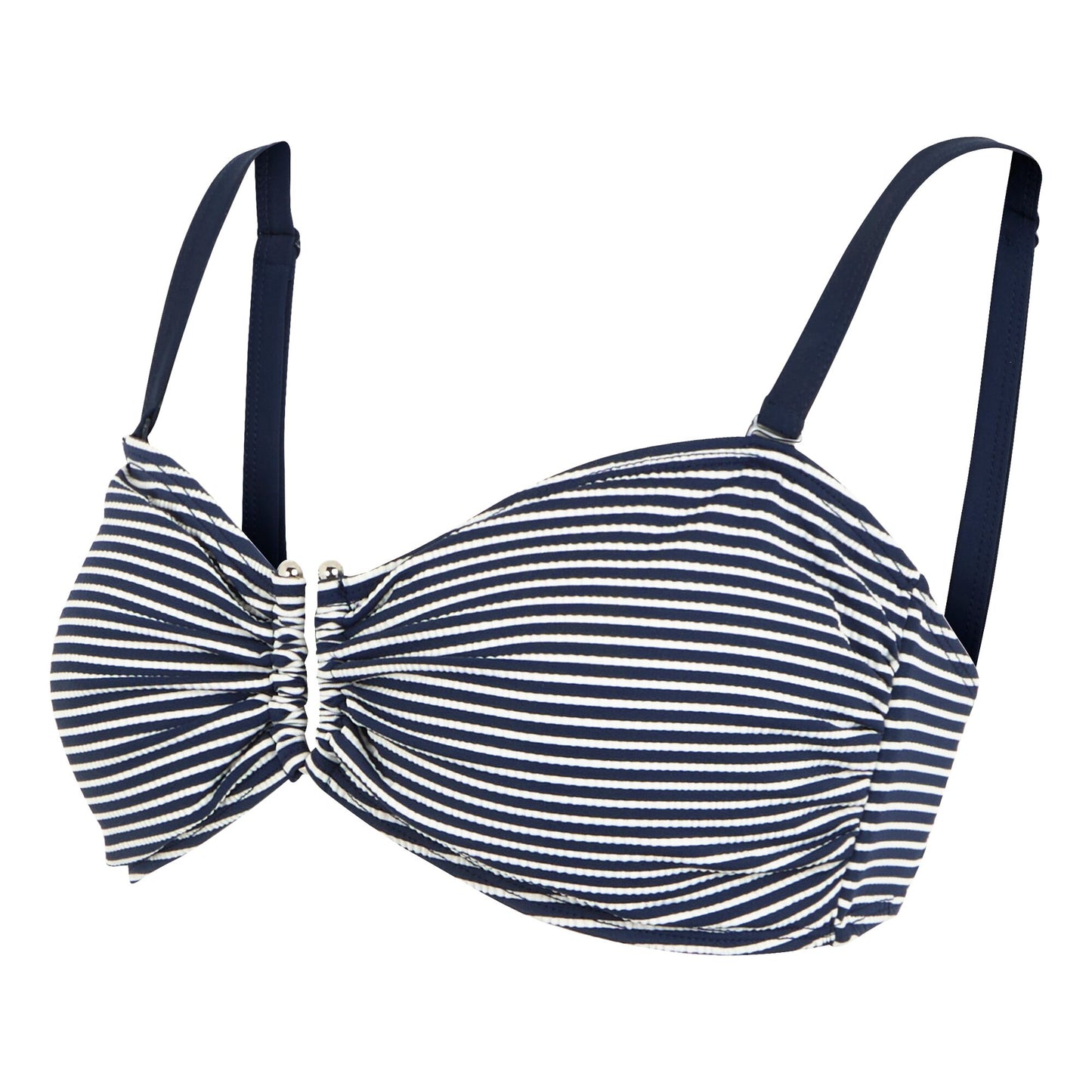 Navy-White - Side - Regatta Womens-Ladies Aceana III Seeksucker Bikini Top