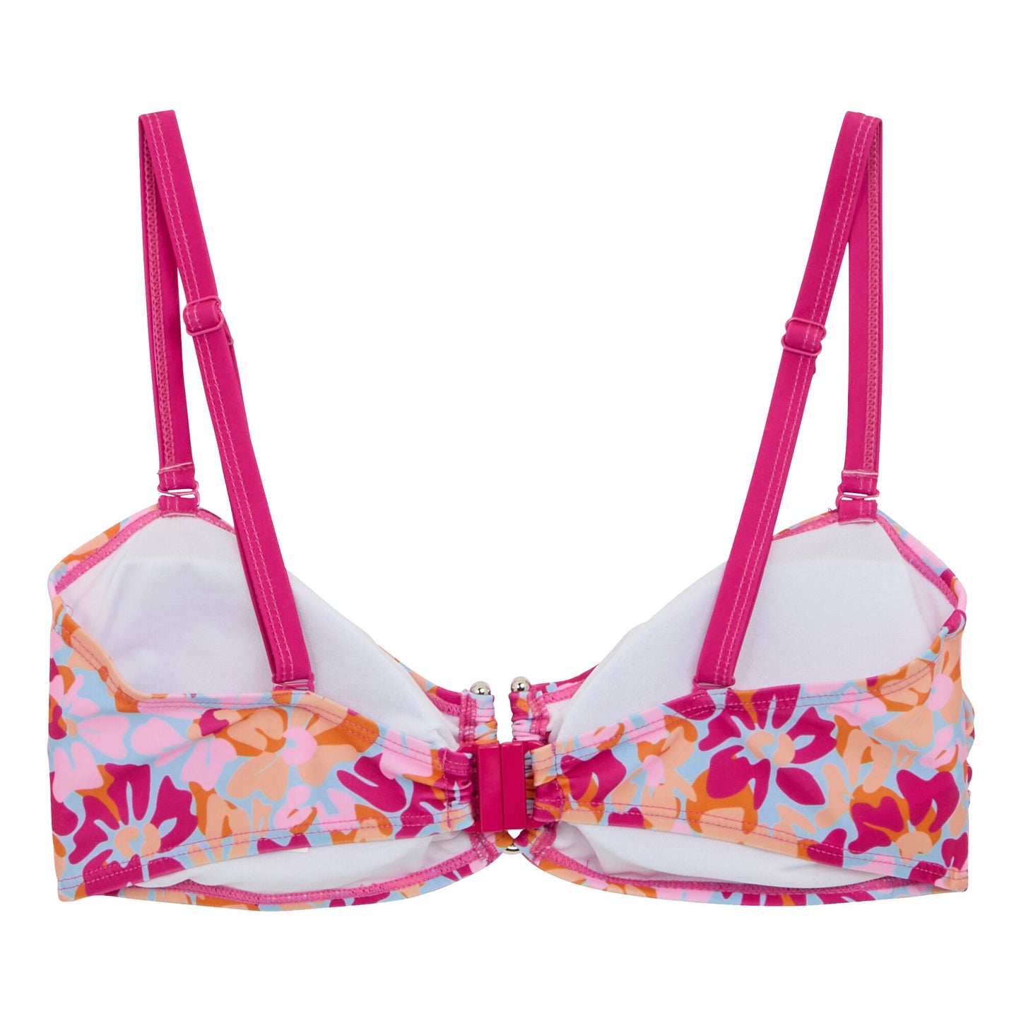 Pink-Blue-Orange - Back - Regatta Womens-Ladies Aceana III Summer Floral Bikini Top