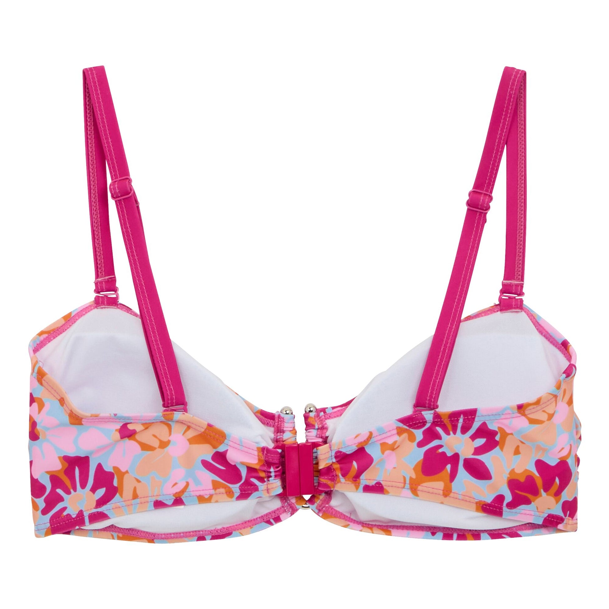 Pink-Blue-Orange - Back - Regatta Womens-Ladies Aceana III Summer Floral Bikini Top