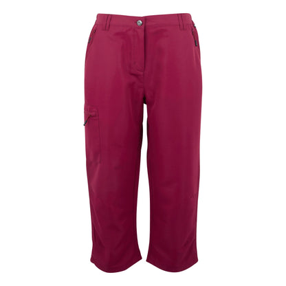 Beaujolais - Front - Regatta Womens-Ladies Chaska III Walking Capri Cropped Trousers
