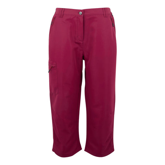 Beaujolais - Front - Regatta Womens-Ladies Chaska III Walking Capri Cropped Trousers