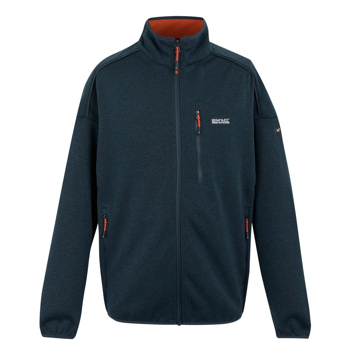Moonlight Denim-Tangerine Tango - Front - Regatta Mens Kames Full Zip Fleece Jacket