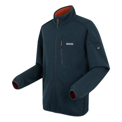 Moonlight Denim-Tangerine Tango - Side - Regatta Mens Kames Full Zip Fleece Jacket