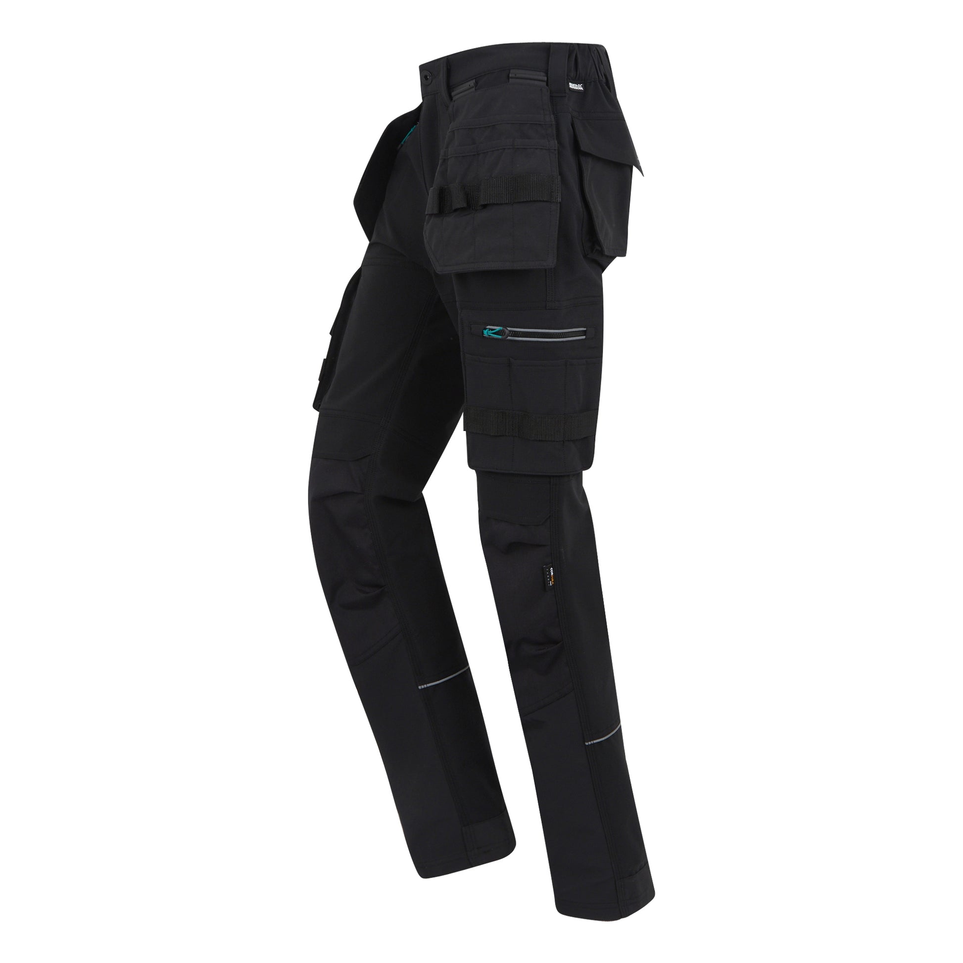 Black - Side - Regatta Professional Womens-Ladies Waterproof Trousers