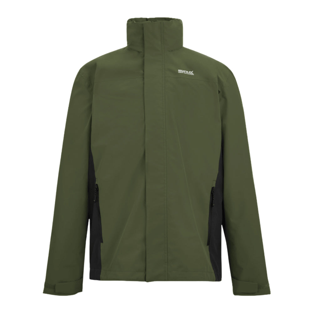Dark Khaki-Black - Front - Regatta Mens Matt II Waterproof Jacket