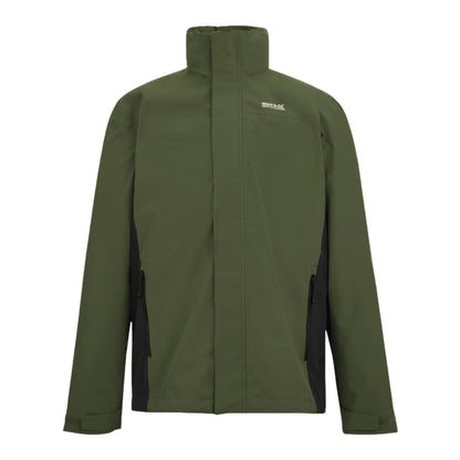 Dark Khaki-Black - Front - Regatta Mens Matt II Waterproof Jacket