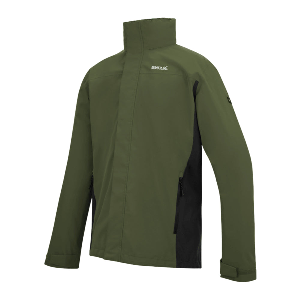 Dark Khaki-Black - Side - Regatta Mens Matt II Waterproof Jacket