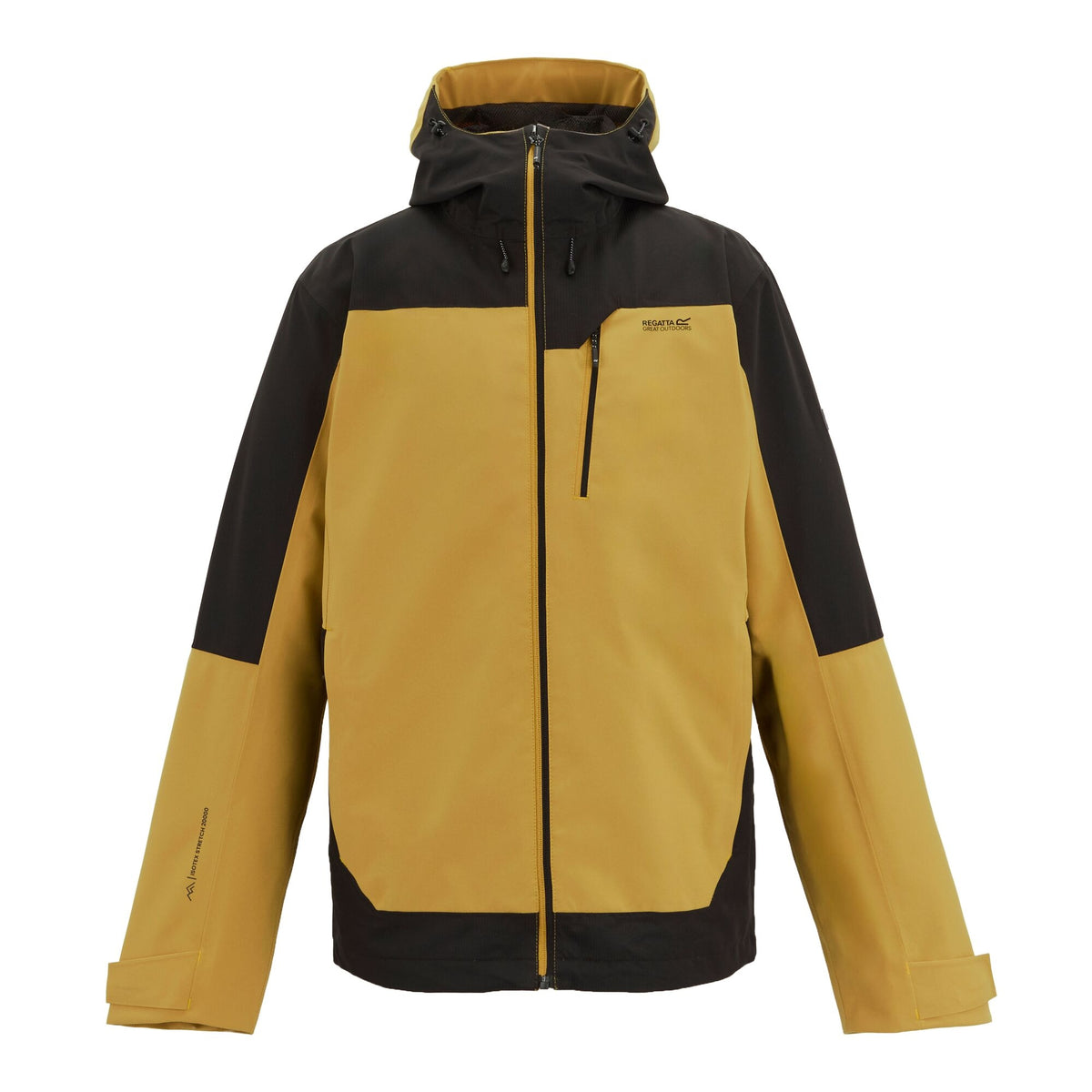 Wood Brown-Black - Front - Regatta Mens Highton IV Stretch Waterproof Jacket