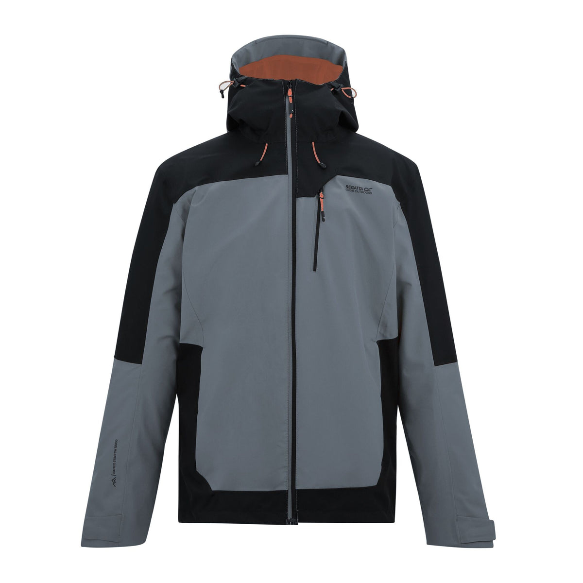 Dark Storm-Black - Front - Regatta Mens Highton IV Stretch Waterproof Jacket