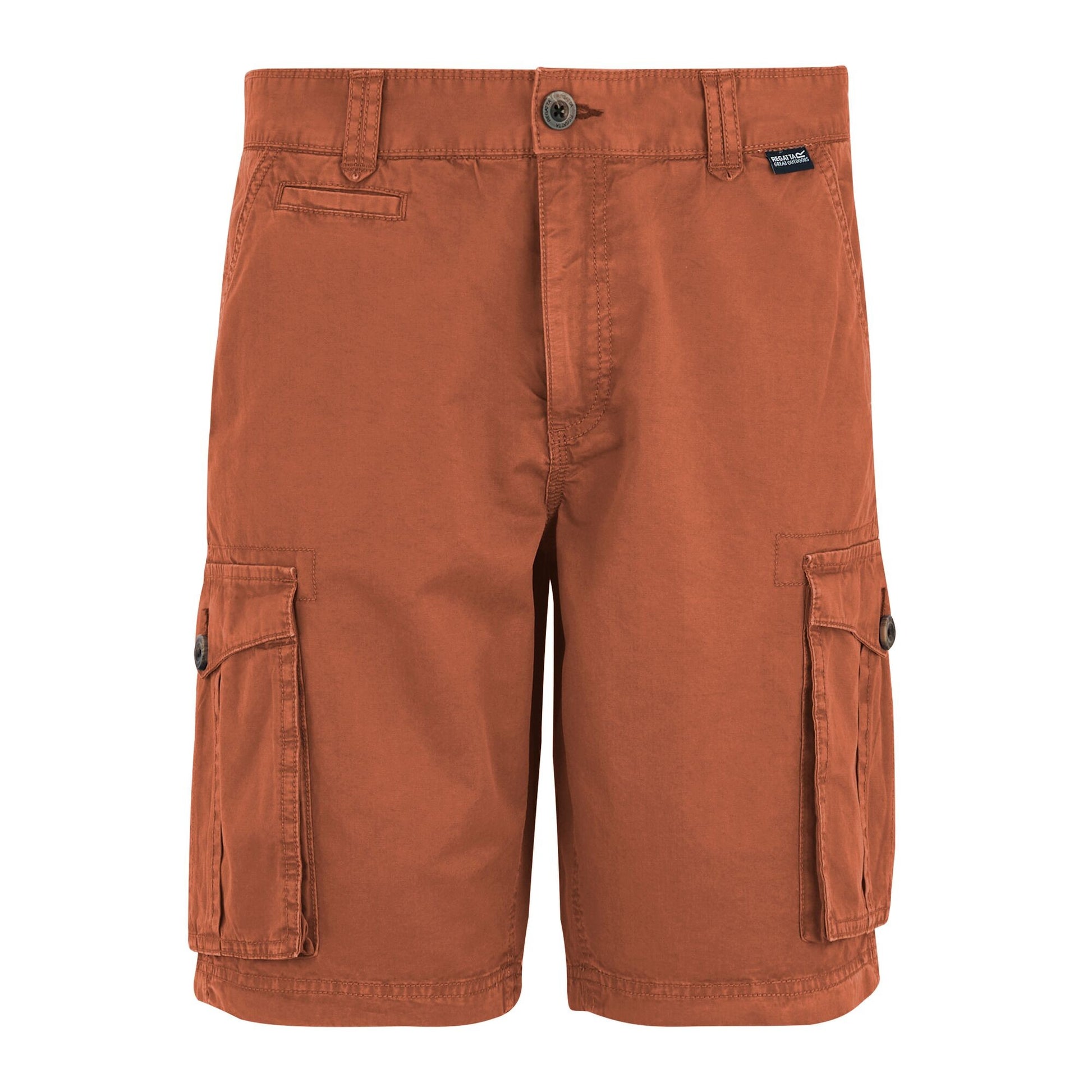 Brick - Front - Regatta Mens Shorebay II Cargo Shorts