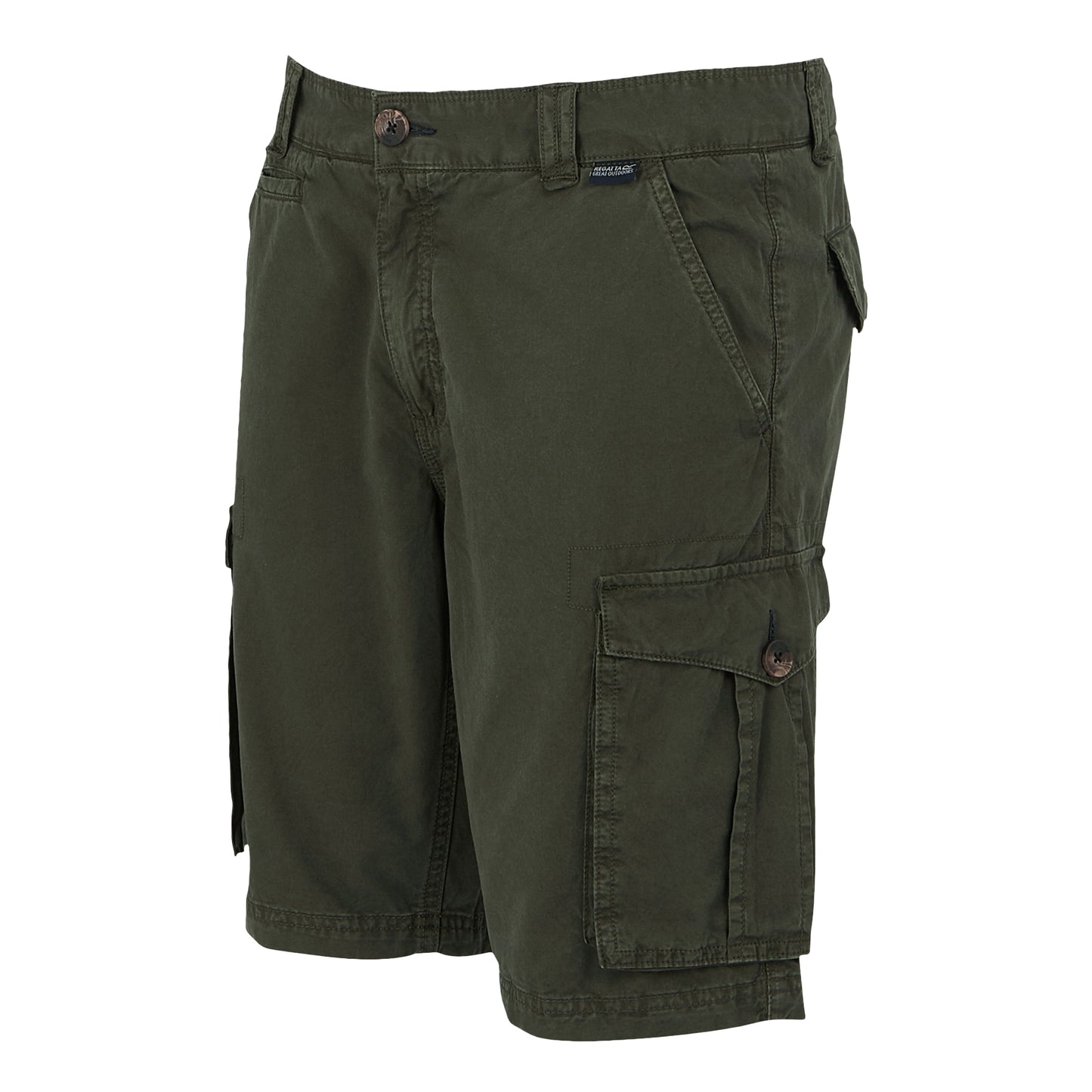 Dark Khaki - Side - Regatta Mens Shorebay II Cargo Shorts