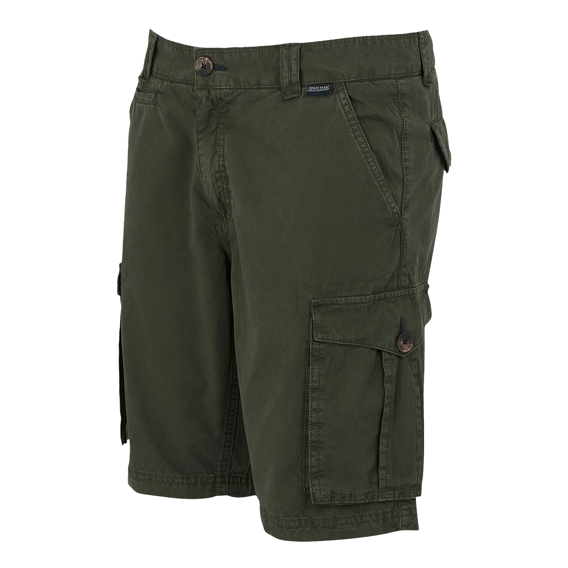 Dark Khaki - Side - Regatta Mens Shorebay II Cargo Shorts