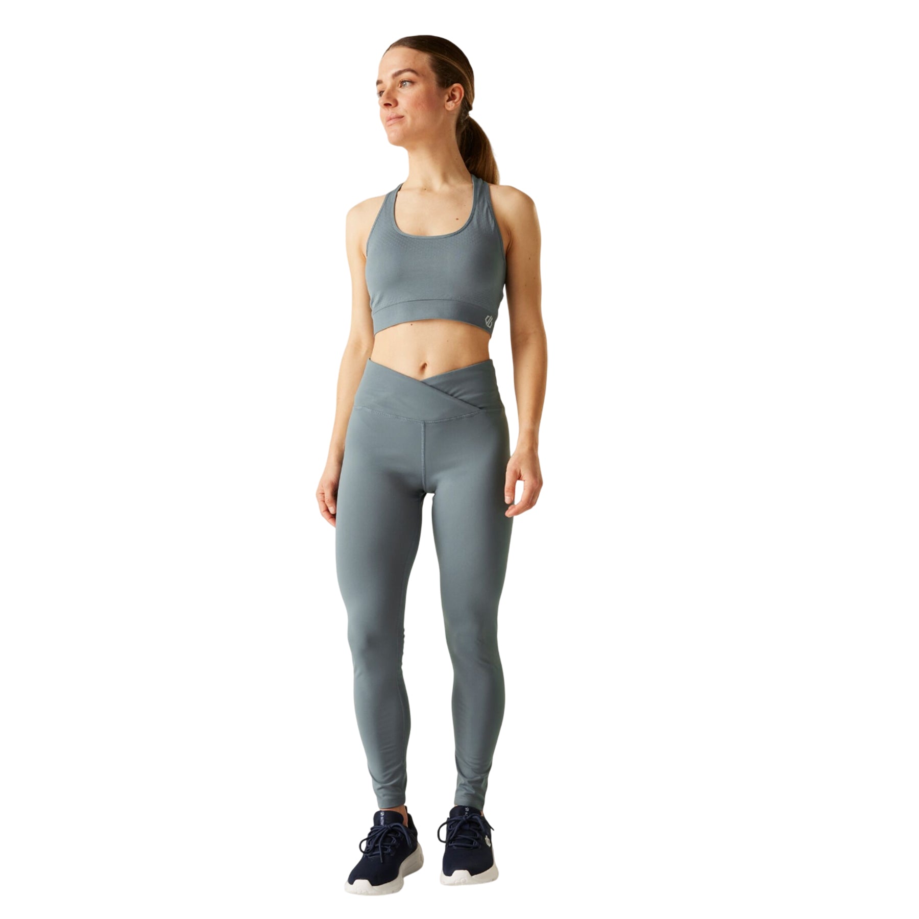 Element Grey - Close up - Dare 2B Womens-Ladies Dont Sweat It II Sports Bra