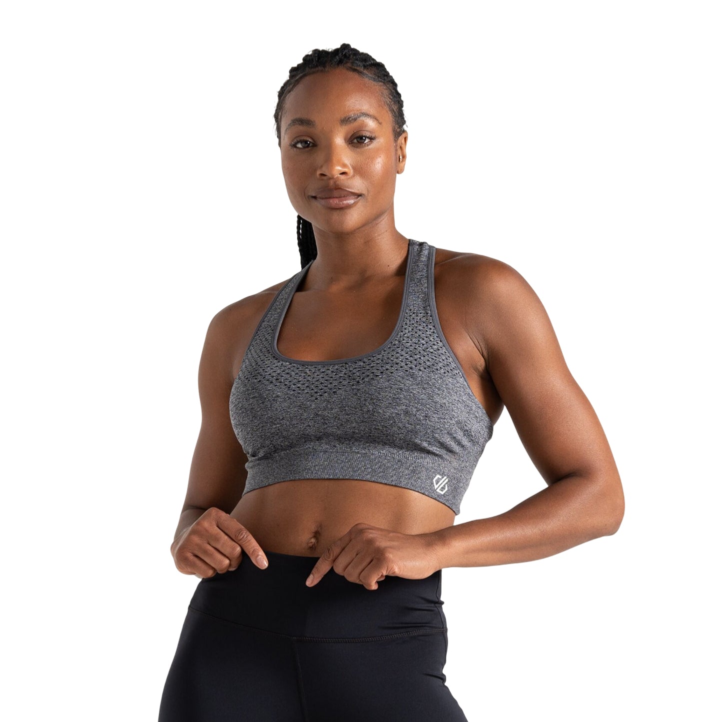 Ebony Grey - Lifestyle - Dare 2B Womens-Ladies Dont Sweat It II Sports Bra