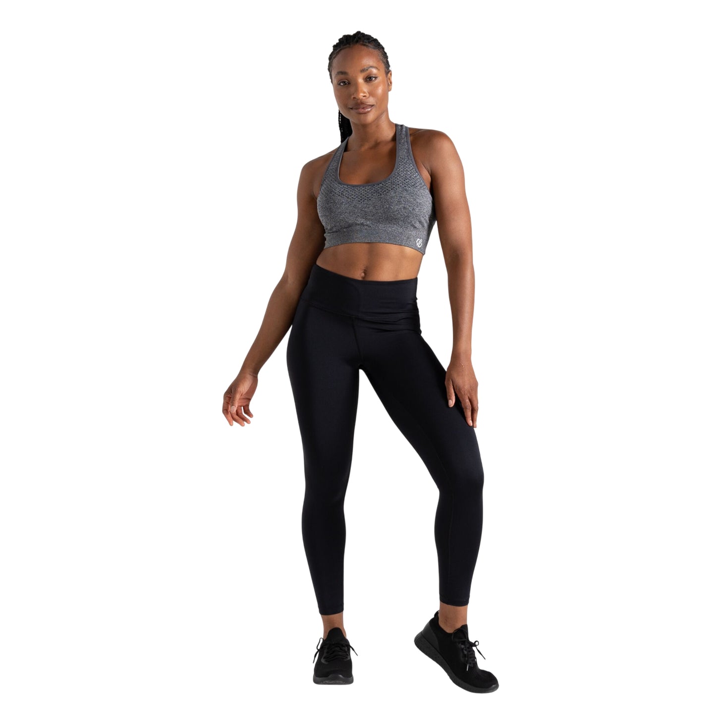 Ebony Grey - Close up - Dare 2B Womens-Ladies Dont Sweat It II Sports Bra