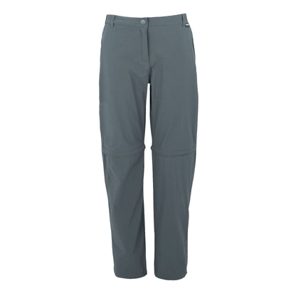Seal Grey - Front - Regatta Womens-Ladies Travel Light II Packaway Hiking Trousers