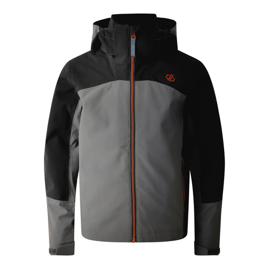 Black-Granite Grey - Front - Dare 2B Childrens-Kids Explore II Waterproof Jacket