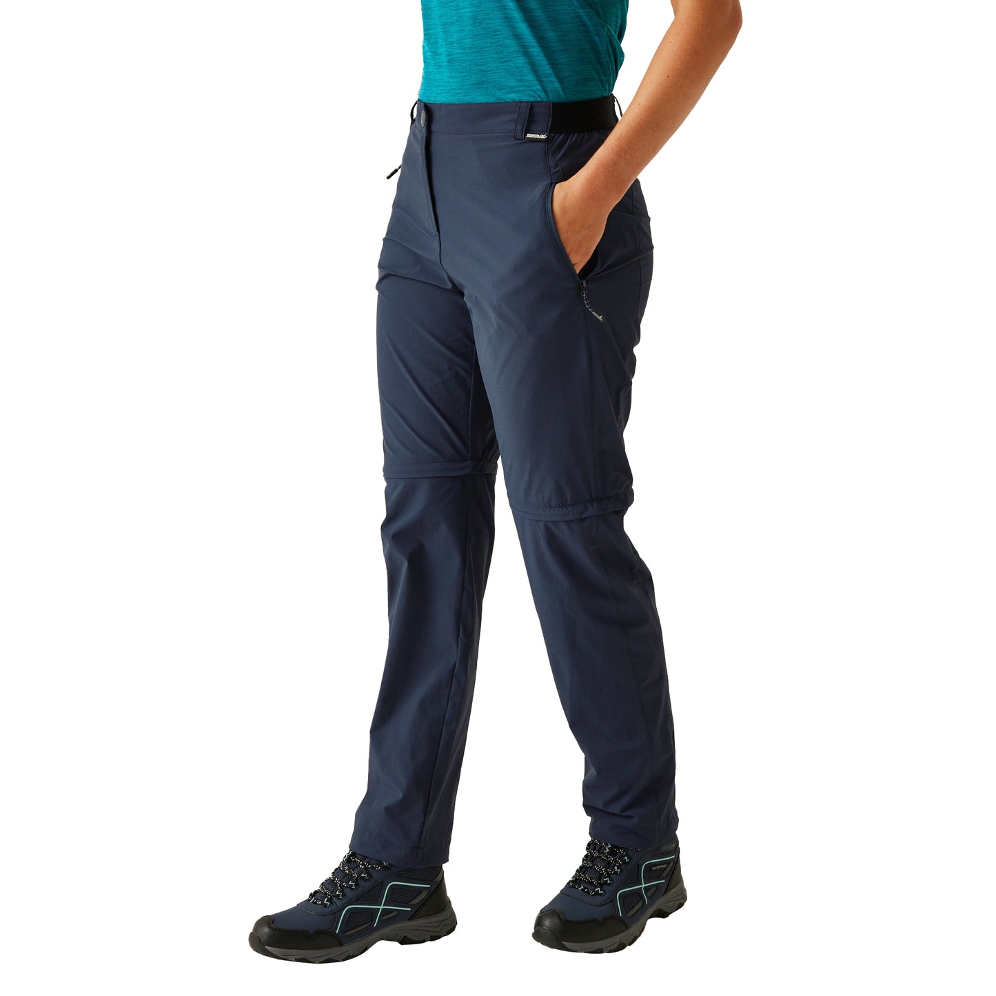 Navy - Lifestyle - Regatta Womens-Ladies Travel Light II Packaway Hiking Trousers