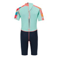 Aruba Blue-Navy - Back - Regatta Childrens-Kids Tropical Leaves Wetsuit