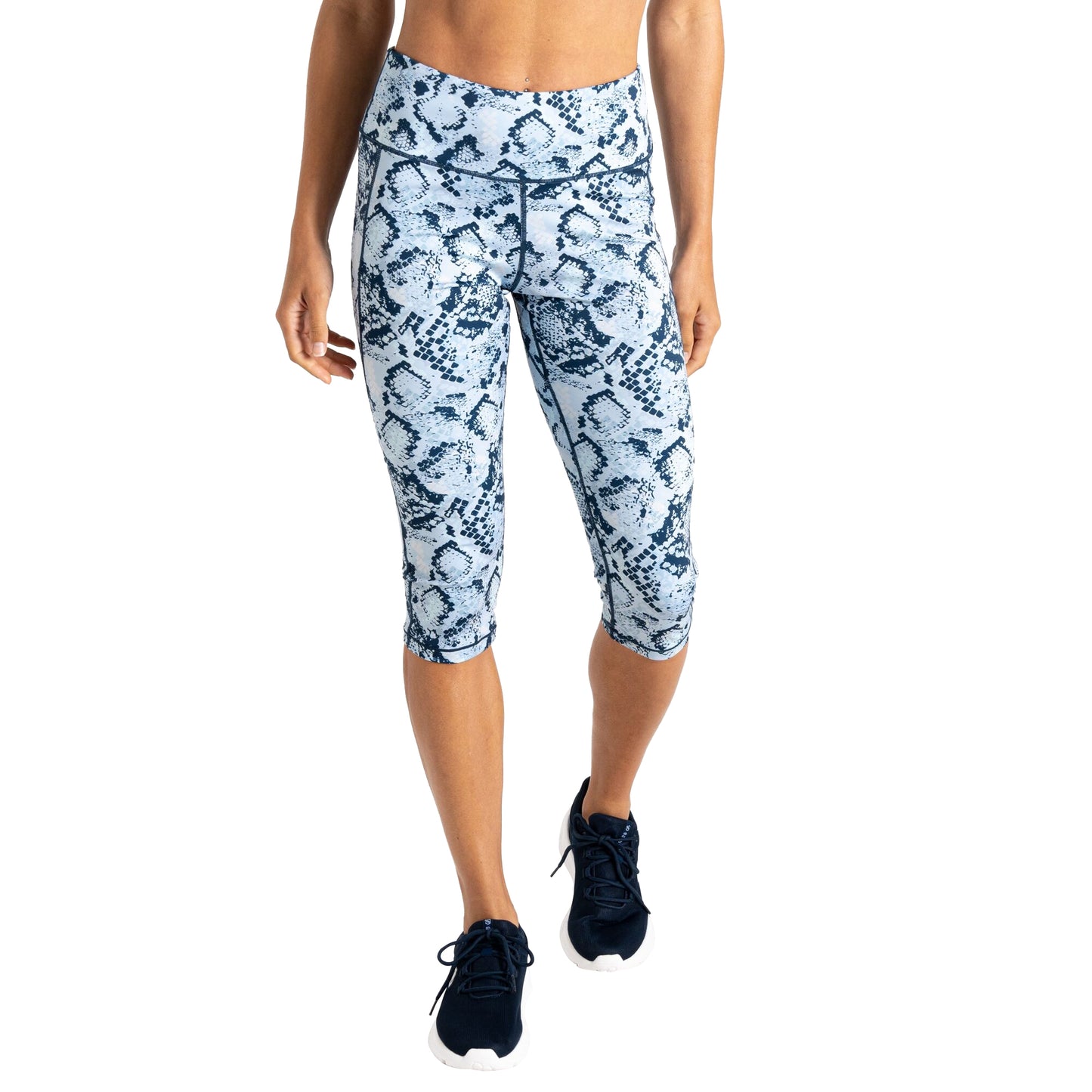 Blue - Lifestyle - Regatta Womens-Ladies Influential II Snake Print 3-4 Length Leggings