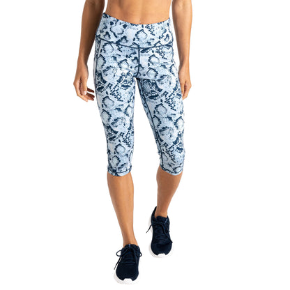 Blue - Lifestyle - Regatta Womens-Ladies Influential II Snake Print 3-4 Length Leggings