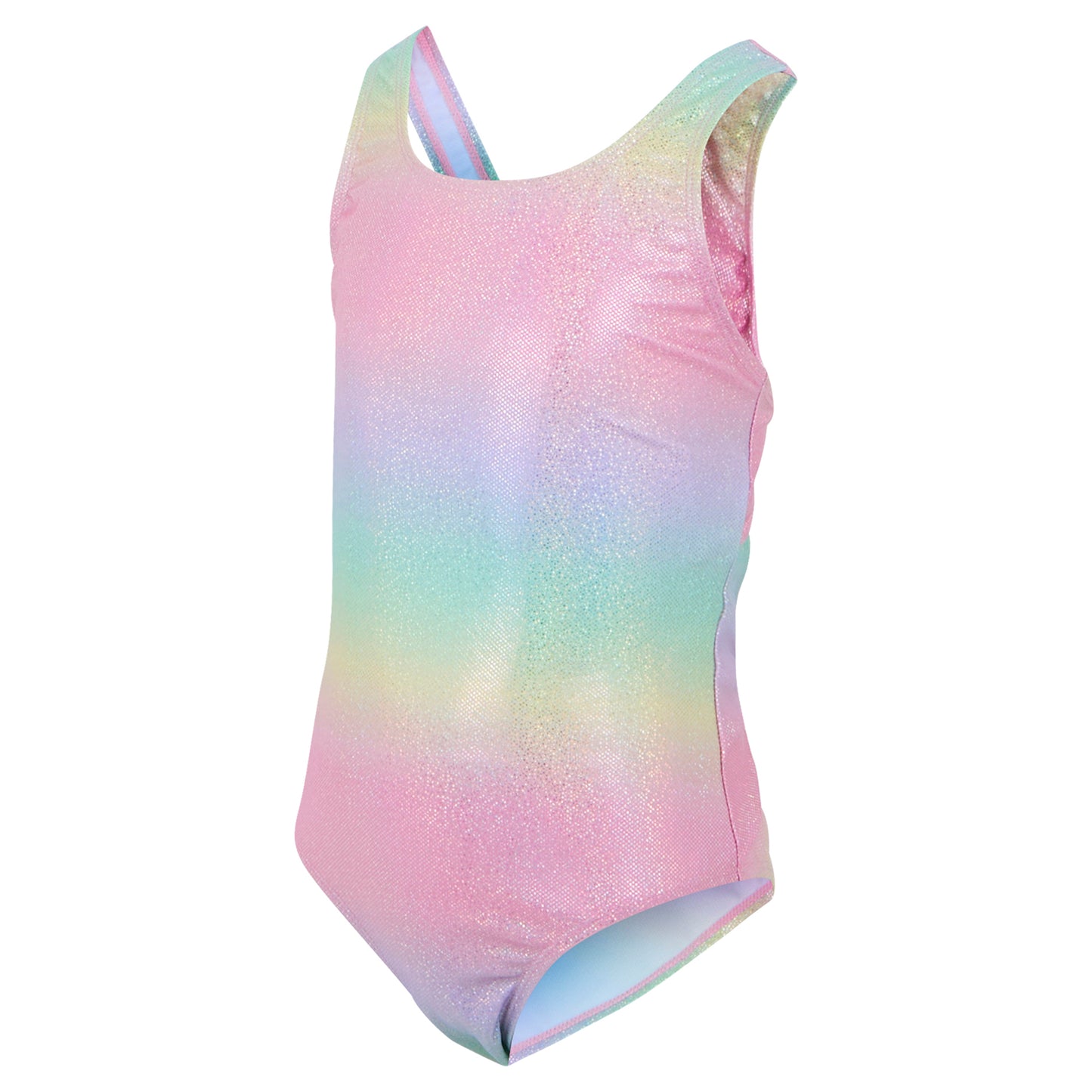 Multicoloured - Side - Regatta Girls Katrisse Mermaid Shimmer One Piece Swimsuit