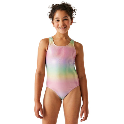 Multicoloured - Lifestyle - Regatta Girls Katrisse Mermaid Shimmer One Piece Swimsuit