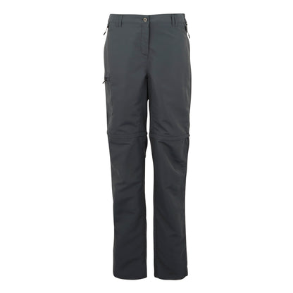 Seal Grey - Front - Regatta Womens-Ladies Chaska III Zip-Off Hiking Trousers