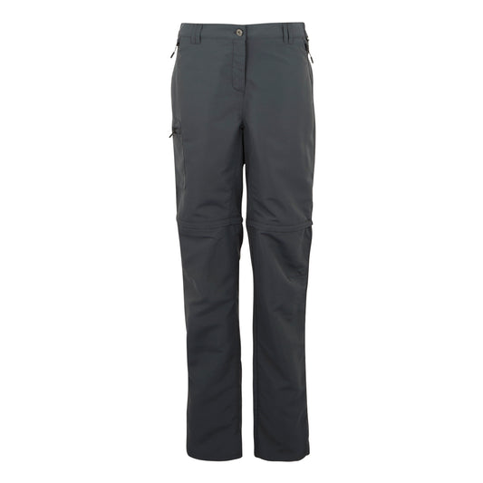Seal Grey - Front - Regatta Womens-Ladies Chaska III Zip-Off Hiking Trousers
