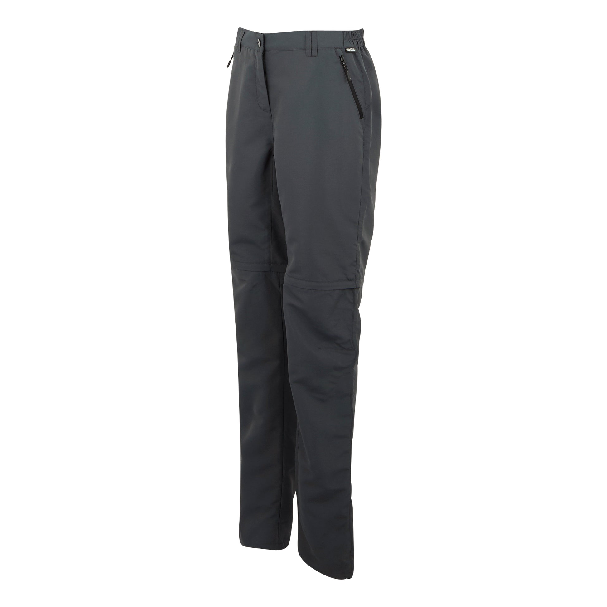 Seal Grey - Side - Regatta Womens-Ladies Chaska III Zip-Off Hiking Trousers