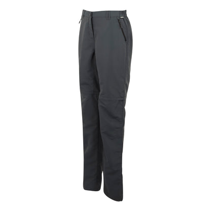 Seal Grey - Side - Regatta Womens-Ladies Chaska III Zip-Off Hiking Trousers