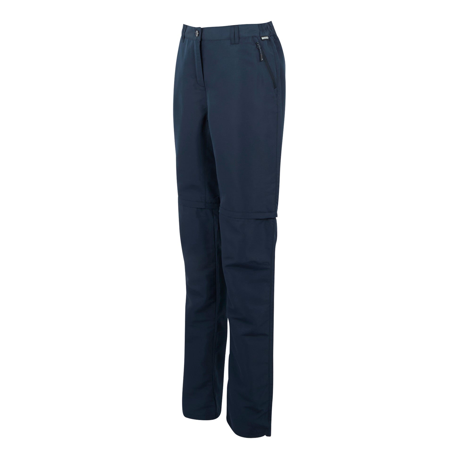 Navy - Side - Regatta Womens-Ladies Chaska III Zip-Off Hiking Trousers