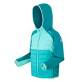 Turquoise-Aruba Blue-Exotic Plume - Side - Regatta Childrens-Kids Kielder IX Hybrid Jacket